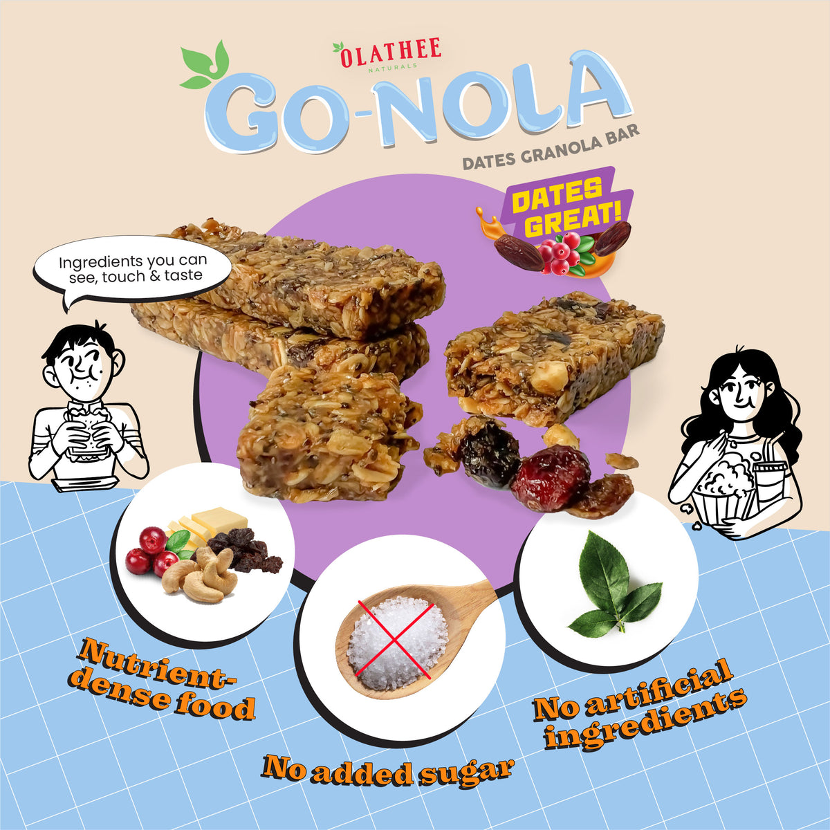 [SAVE MORE] GO-NOLA Dates Great (7 Bars/280g)